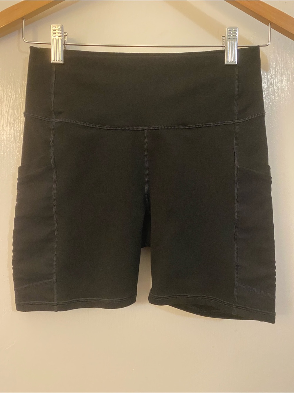 Fabletics Black Bike Shorts with Side Pockets Small